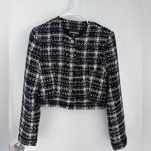 Chanel Jacket Blazer black tweed with metallic evening